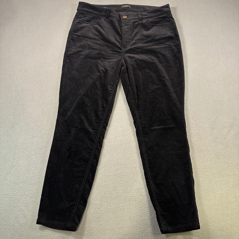 Talbots Flawless Five-Pocket Jeggings Black Corduroy Petite 12P Slim Leg Pants